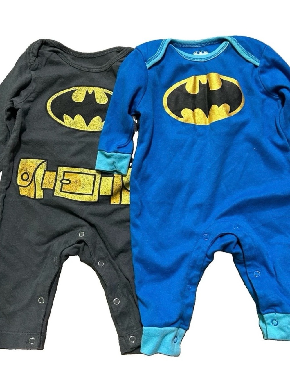 Baby Batman Outfits Grey Blue One Piece Size 3-6 Months